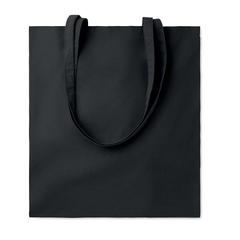 Vue Sac shopping coton 140gr/m² - Cottonel colour + de couleur noir| Krokrodeal