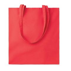 Vue Sac shopping coton 140gr/m² - Cottonel colour + de couleur rouge| Krokrodeal