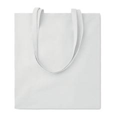 Vue Sac shopping coton 140gr/m² - Cottonel colour + de couleur blanc| Krokrodeal