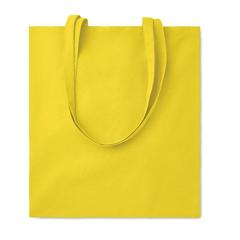 Vue Sac shopping coton 140gr/m² - Cottonel colour + de couleur jaune| Krokrodeal