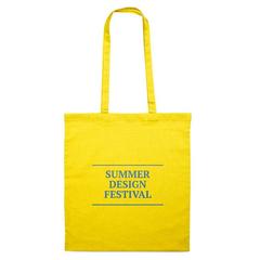 Vue Sac shopping coton 140gr/m² - Cottonel colour + de couleur jaune| Krokrodeal