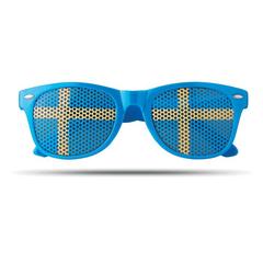 Vue Lunettes de supporter - Flag fun de couleur bleu| Krokrodeal