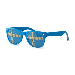 Vue Lunettes de supporter - Flag fun de couleur bleu| Krokrodeal
