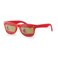 Vue Lunettes de supporter - Flag fun de couleur rouge| Krokrodeal