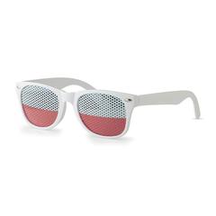 Vue Lunettes de supporter - Flag fun de couleur blanc| Krokrodeal