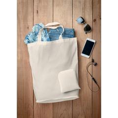 Vue Sac shopping pliable en coton - Foldy cotton de couleur blanc| Krokrodeal