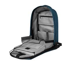 Vue Sac à dos antivol - Berlin de couleur bleu| Krokrodeal