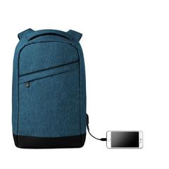 Vue Sac à dos antivol - Berlin de couleur bleu| Krokrodeal