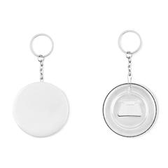 Vue Décapsuleur porte-clés métal - Pin flask de couleur gris| Krokrodeal