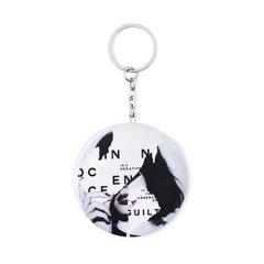 Vue Décapsuleur porte-clés métal - Pin flask de couleur gris| Krokrodeal
