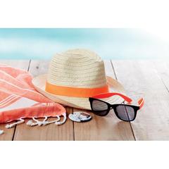 Vue Chapeau de paille - Boogie de couleur orange| Krokrodeal