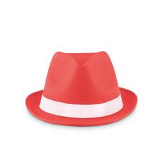 Vue Chapeau de couleur en polyester - Woogie de couleur rouge| Krokrodeal