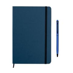 Vue Carnet A5 et stylo assorti - Neilo set de couleur bleu| Krokrodeal