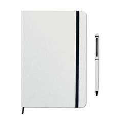 Vue Carnet A5 et stylo assorti - Neilo set de couleur blanc| Krokrodeal