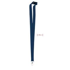 Vue Lanyard crochet métal 20mm - Pany de couleur bleu| Krokrodeal