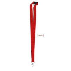 Vue Lanyard crochet métal 20mm - Pany de couleur rouge| Krokrodeal
