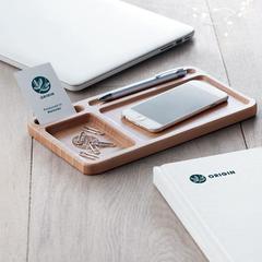 Vue Chargeur sans fil organiseur - Cleandesk de couleur marron| Krokrodeal