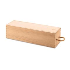 Vue Coffret bouteille en bois - Vinbox de couleur marron| Krokrodeal