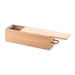 Vue Coffret bouteille en bois - Vinbox de couleur marron| Krokrodeal