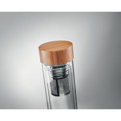Vue Gourde double paroi verre 400ml - Batumi glass de couleur blanc| Krokrodeal