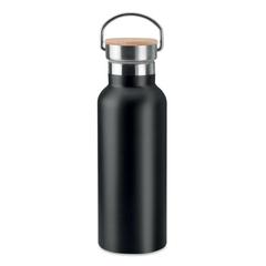 Vue Flacon double paroi 500 ml - Helsinki de couleur noir| Krokrodeal