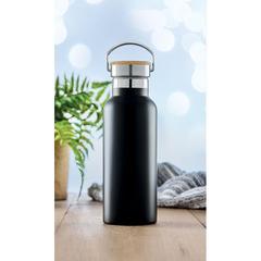 Vue Flacon double paroi 500 ml - Helsinki de couleur noir| Krokrodeal