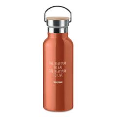 Vue Flacon double paroi 500 ml - Helsinki de couleur orange| Krokrodeal