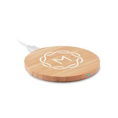 Vue Chargeur sans fil en bambou - Rundo de couleur marron| Krokrodeal