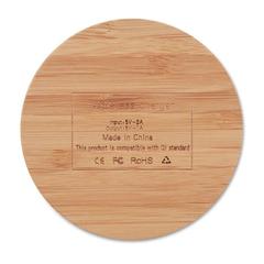Vue Chargeur sans fil en bambou - Rundo de couleur marron| Krokrodeal
