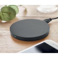 Vue Chargeur sans fil en bambou - Rundo de couleur noir| Krokrodeal
