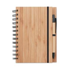 Carnet et stylo en bambou - Bambloc publicitaire pas cher