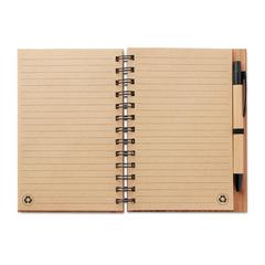 Vue Carnet et stylo en bambou - Bambloc de couleur marron| Krokrodeal