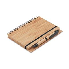 Vue Carnet et stylo en bambou - Bambloc de couleur marron| Krokrodeal