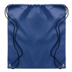 Vue Sac cordelette en PET 190gr - Shooppet de couleur bleu| Krokrodeal