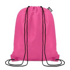 Vue Sac cordelette en PET 190gr - Shooppet de couleur rose| Krokrodeal