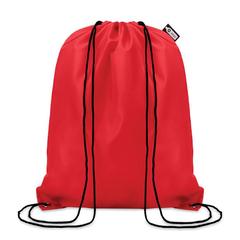 Vue Sac cordelette en PET 190gr - Shooppet de couleur rouge| Krokrodeal