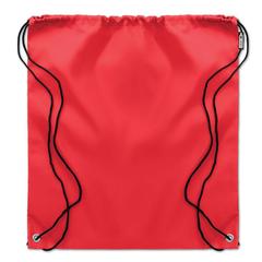 Vue Sac cordelette en PET 190gr - Shooppet de couleur rouge| Krokrodeal