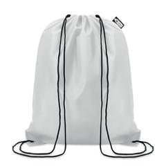 Vue Sac cordelette en PET 190gr - Shooppet de couleur blanc| Krokrodeal