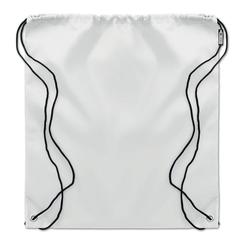 Vue Sac cordelette en PET 190gr - Shooppet de couleur blanc| Krokrodeal