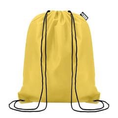 Vue Sac cordelette en PET 190gr - Shooppet de couleur jaune| Krokrodeal