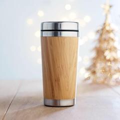 Vue Gourde double paroi Bambou 400ml - Rodeodrive+ de couleur marron| Krokrodeal