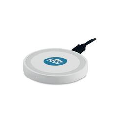 Vue Chargeur sans fil rond - Wireless plato de couleur blanc| Krokrodeal