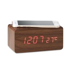 Vue Station météo chargeur sans fil - Buenos aires charger de couleur marron| Krokrodeal