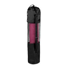Vue Tapis de yoga avec pochette. - Yogi de couleur rose| Krokrodeal