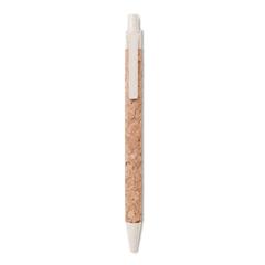 Vue Stylo bille en liège / blé-pail - Montado de couleur marron| Krokrodeal