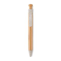 Vue Stylo bambou/paille blé et ABS - Toyama de couleur marron| Krokrodeal