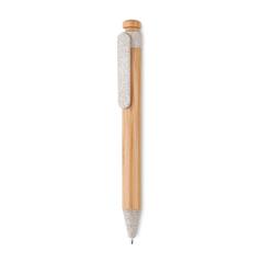 Vue Stylo bambou/paille blé et ABS - Toyama de couleur marron| Krokrodeal