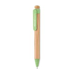 Vue Stylo bambou/paille blé et ABS - Toyama de couleur vert| Krokrodeal