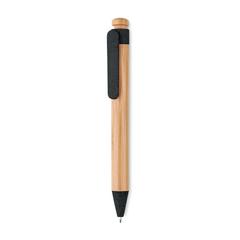 Vue Stylo bambou/paille blé et ABS - Toyama de couleur noir| Krokrodeal