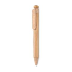 Vue Stylo bambou/paille blé et ABS - Toyama de couleur orange| Krokrodeal